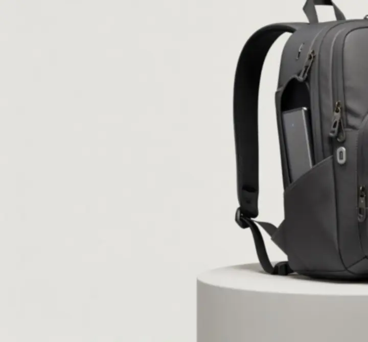 Detaliczny widok plecaka Urban Pack IO w miejskiej scenerii