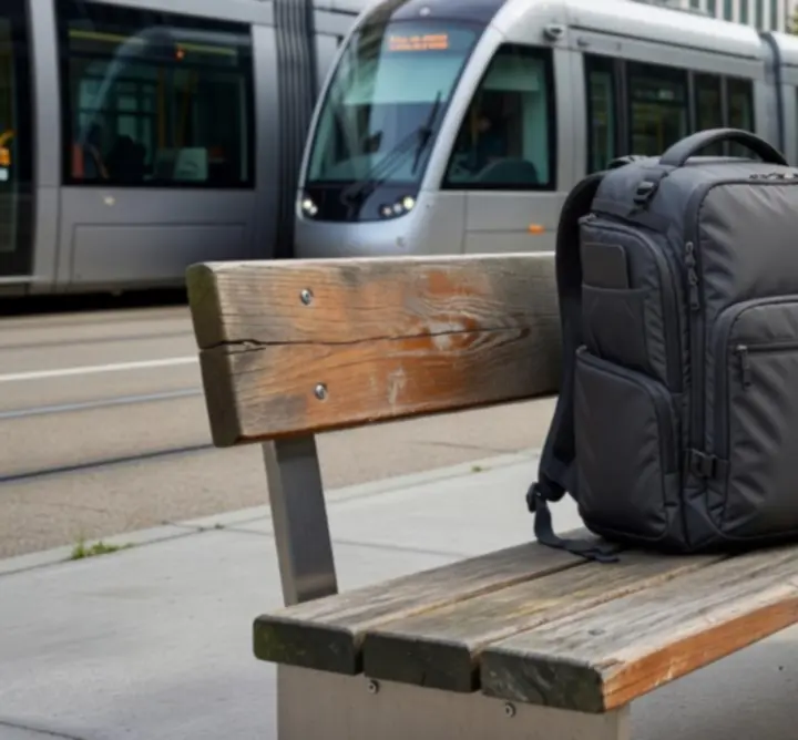 Plecak podróżny Urban Pack IO w miejskim otoczeniu